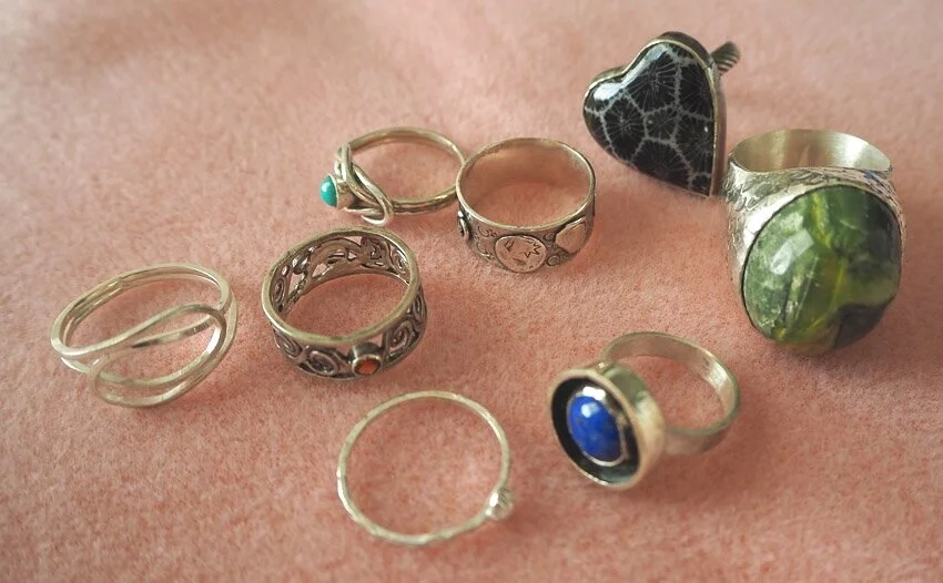 Silver ring collection deals